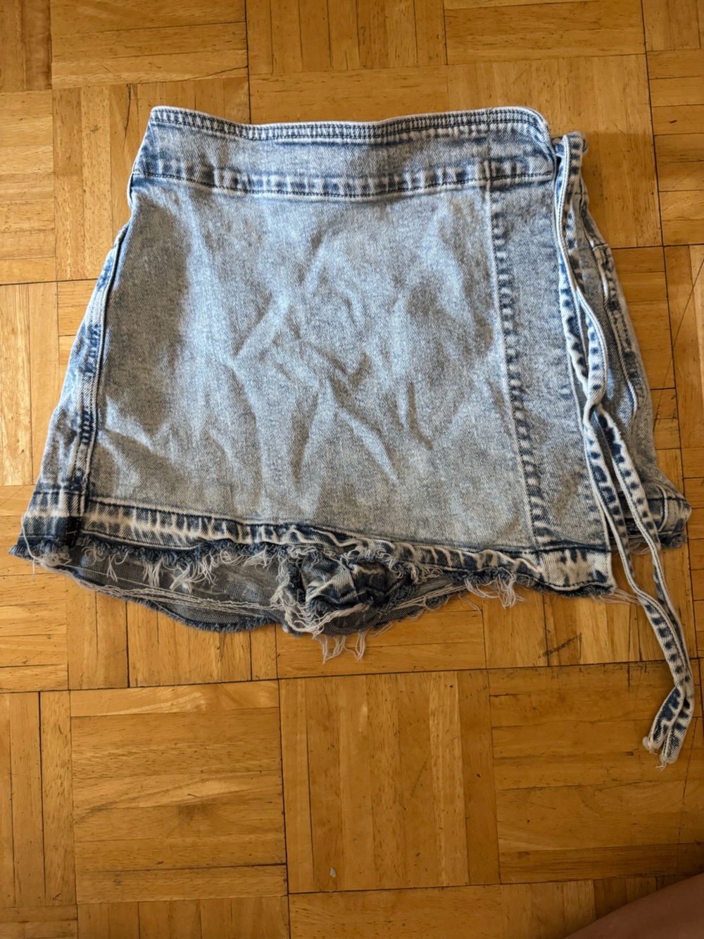 SO Light Blue High-Rise Denim Shorts with Frayed Hem